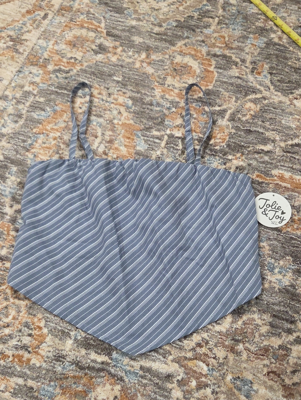 Jolie & Joy Blue Diagonal Stripe Cropped Cami